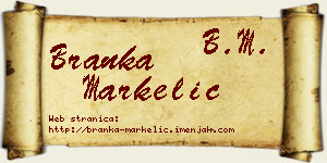 Branka Markelić vizit kartica